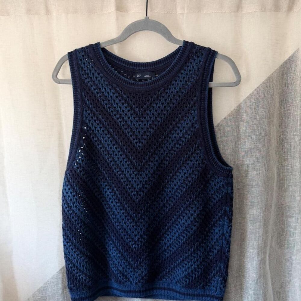 Gap Men's Navy and Blue Vest
